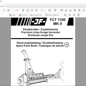 JF STOLL FCT 1100 Precision Chop Forage Harvester Parts Manual PDF DOWNLOAD