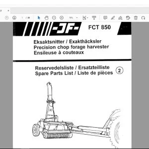 JF STOLL FCT 850 Precision Chop Forage Harvester Parts Manual PDF DOWNLOAD