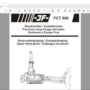 JF STOLL FCT 900 Precision chop forage harvester Parts Manual PDF DOWNLOAD