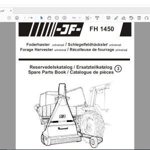 JF STOLL FH 1450 Forage Harvester universal Parts Manual PDF DOWNLOAD