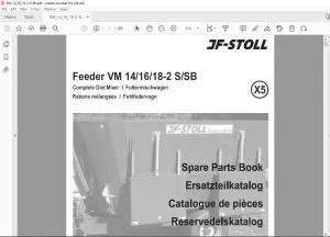 JF STOLL Feeder VM 14 16 18-2 S SB Complete Diet Mixer Parts Manual PDF DOWNLOAD