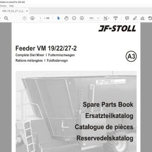 JF STOLL Feeder VM 19 22 27-2 Complete Diet Mixer Parts Manual PDF DOWNLOAD