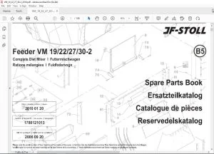 JF STOLL Feeder VM 19 22 27 30-2 Complete Diet Mixer Parts Manual PDF  DOWNLOAD