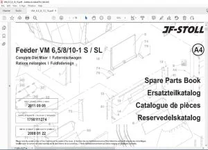 JF STOLL Feeder VM 6 5 8 10-1 S SL Complete Diet Mixer Parts Manual PDF DOWNLOAD