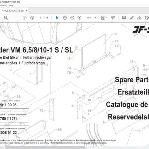 JF STOLL Feeder VM 6 5 8 10-1 S SL Complete Diet Mixer Parts Manual PDF DOWNLOAD