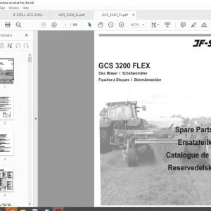 JF STOLL GCS 3200 FLEX Disc Mower Parts Manual PDF DOWNLOAD