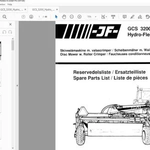 JF STOLL GCS 3200 Hydro-FLEX Disc Mower Parts Manual PDF DOWNLOAD