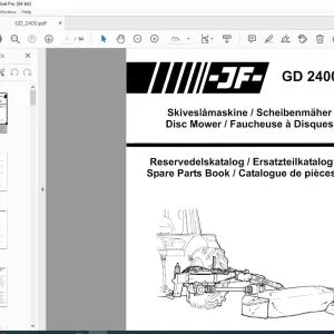 JF STOLL GD2400 Disc Mower Parts Manual PDF  DOWNLOAD