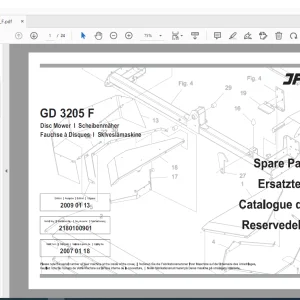 JF STOLL GD 3205 F Disc Mower Parts Manual PDF  DOWNLOAD