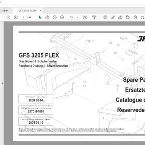 JF STOLL GFS 3205 FLEX Disc Mower Parts Manual PDF DOWNLOAD