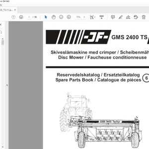JF STOLL GMS 2400 TS Disc Mower Parts Manual PDF DOWNLOAD