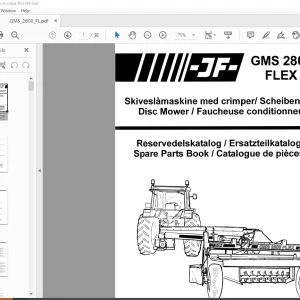 JF STOLL GMS 2800 FLEX Disc Mower Parts Manual PDF DOWNLOAD