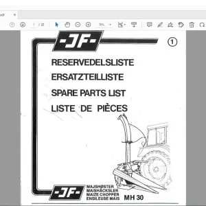 JF STOLL MH 30 Maize Chopper Parts Manual PDF DOWNLOAD