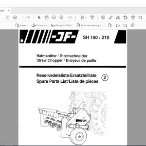 JF STOLL SH 160 210 Straw Chopper Parts Manual PDF DOWNLOAD