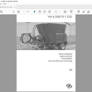 JF STOLL VM 6,5 8 10-1 S SL Parts Manual DOWNLOAD