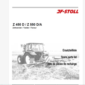 JF STOLL   Z 450 D Z 550 D A Tedder  Parts Manual PDF DOWNLOAD