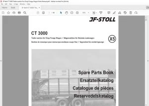 JF Stoll CT 3000 Trailer section for Chop Forage Wagon Parts Manual PDF DOWNLOAD