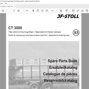 JF Stoll CT 3000 Trailer section for Chop Forage Wagon Parts Manual PDF DOWNLOAD