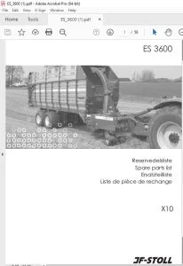 JF Stoll ES 3600 Parts Manual PDF DOWNLOAD
