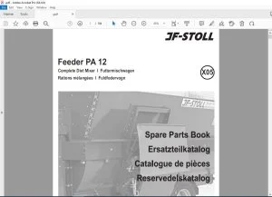JF Stoll Feeder PA 12 Complete Diet Mixer Parts Manual PDF DOWNLOAD