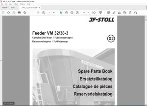 JF Stoll Feeder VM 3238-3 Complete Diet Mixer Parts Manual PDF DOWNLOAD
