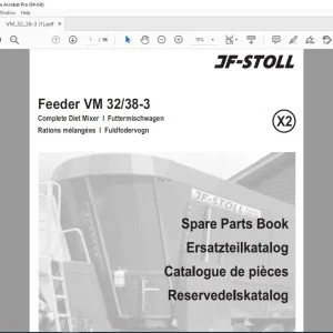 JF Stoll Feeder VM 3238-3 Complete Diet Mixer Parts Manual PDF DOWNLOAD