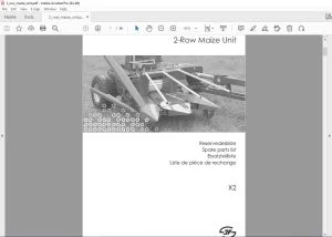JF Stoll X2 2-Row Maize Unit Spare Parts Manual PDF DOWNLOAD