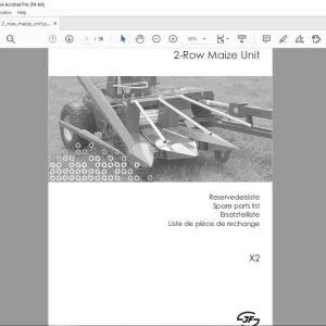 JF Stoll X2 2-Row Maize Unit Spare Parts Manual PDF DOWNLOAD