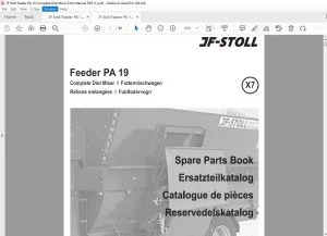 JF Stoll Feeder PA 19 Complete Diet Mixer Parts Manual PDF DOWNLOAD