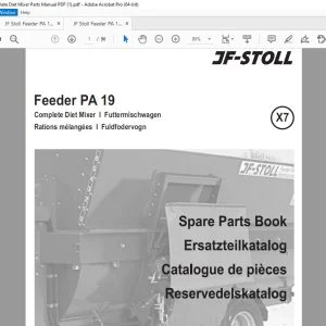 JF Stoll Feeder PA 19 Complete Diet Mixer Parts Manual PDF DOWNLOAD