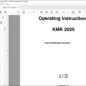 Krupp KMK 2025 Truck Crane Operating Instruction Manual 2085644 - PDF DOWNLOAD