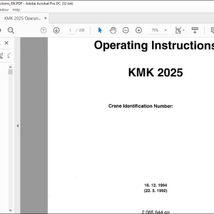 Krupp KMK 2025 Truck Crane Operating Instruction Manual 2085644 - PDF DOWNLOAD