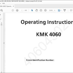 Krupp KMK 4060 Truck Crane Operating Instructions Manual -  PDF DOWNLOAD