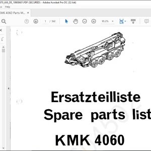 Krupp KMK 4060 Truck Crane Spare Parts List Manual - PDF DOWNLOAD