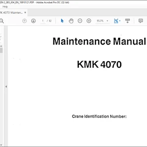 Krupp KMK 4070 Truck Crane Maintenance Manual 2085654 - PDF DOWNLOAD