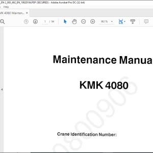 Krupp KMK 4080 Truck Crane Maintenance Manual 2085692 - PDF DOWNLOAD