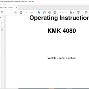 Krupp KMK 4080 Truck Crane Operating Instruction Manual 2085545 - PDF DOWNLOAD