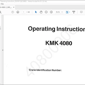 Krupp KMK 4080 Truck Crane Operating Instruction Manual 2085840 - PDF DOWNLOAD