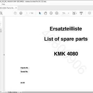 Krupp KMK 4080 Truck Crane Spare Parts List Manual 2084353 - PDF DOWNLOAD