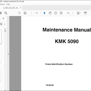 Krupp KMK 5090 Truck Crane Maintenance Manual 2085622 - PDF DOWNLOAD