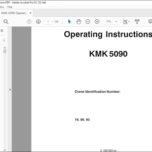 Krupp KMK 5090 Truck Crane Operating Instruction Manual 2085623 - PDF DOWNLOAD