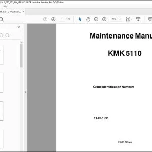 Krupp KMK 5110 Truck Crane Maintenance Manual 2085675 - PDF DOWNLOAD