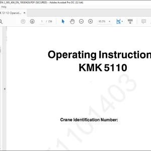 Krupp KMK 5110 Truck Crane Operating Instruction Manual 2085606 - PDF DOWNLOAD