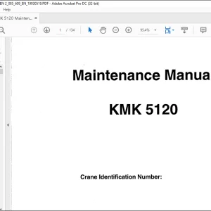 Krupp KMK 5120 Truck Crane Maintenance Manual 2085609 - PDF DOWNLOAD