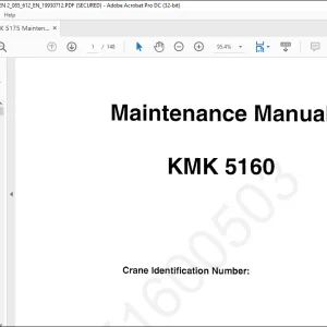 Krupp KMK 5160 Truck Crane Maintenance Manual 2085612 - PDF DOWNLOAD