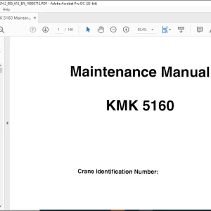 Krupp KMK 5160 Truck Crane Maintenance Manual 2085612 - PDF DOWNLOAD
