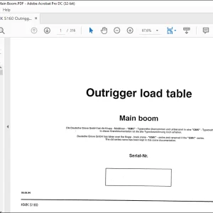 Krupp KMK 5160 Truck Crane Outrigger load table Main Boom Manual 2295488 - PDF DOWNLOAD