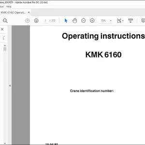 Krupp KMK 6160 Truck Crane Operating Instructions Manual 2085625 - PDF DOWNLOAD