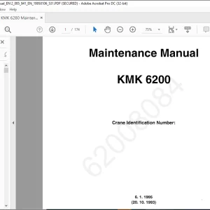 Krupp KMK 6200 Truck Crane Maintenance Manual - PDF DOWNLOAD