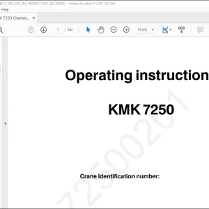 Krupp KMK 7250 Truck Crane Operating Instruction Manual 2085930 - PDF DOWNLOAD